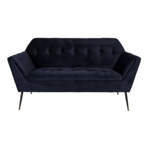 DUTCHBONE Kate 2 pers. sofa - dyb bl fljl stof og sort jern