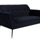 DUTCHBONE Kate 2-seters sofa - dypbl flyelsstoff og svart jern