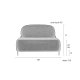 WHITE LABEL LIVING Polly sofa - grtt stoff og strykejern