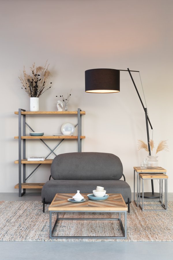 WHITE LABEL LIVING Polly sofa - grtt stoff og strykejern