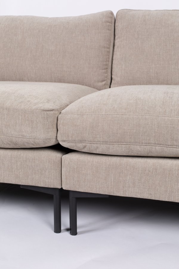 ZUIVER Sommer 3-seters sofa - latte polyester og stl