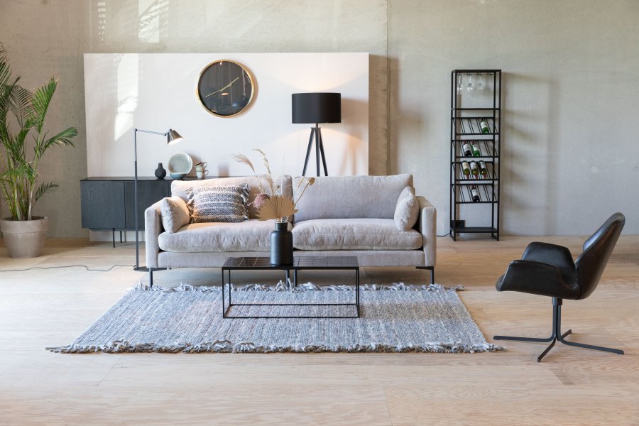 ZUIVER Sommer 3-seters sofa - latte polyester og stl