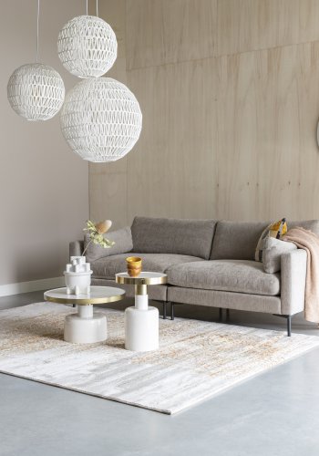 ZUIVER Sommer 3-seters sofa - latte polyester og stl