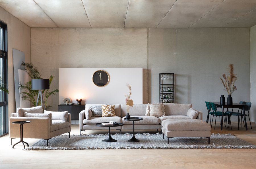 ZUIVER Summer 4,5-Sitzer-Sofa – Latte-Polyester und Stahl