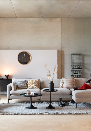 ZUIVER Summer 4,5-Sitzer-Sofa – Latte-Polyester und Stahl