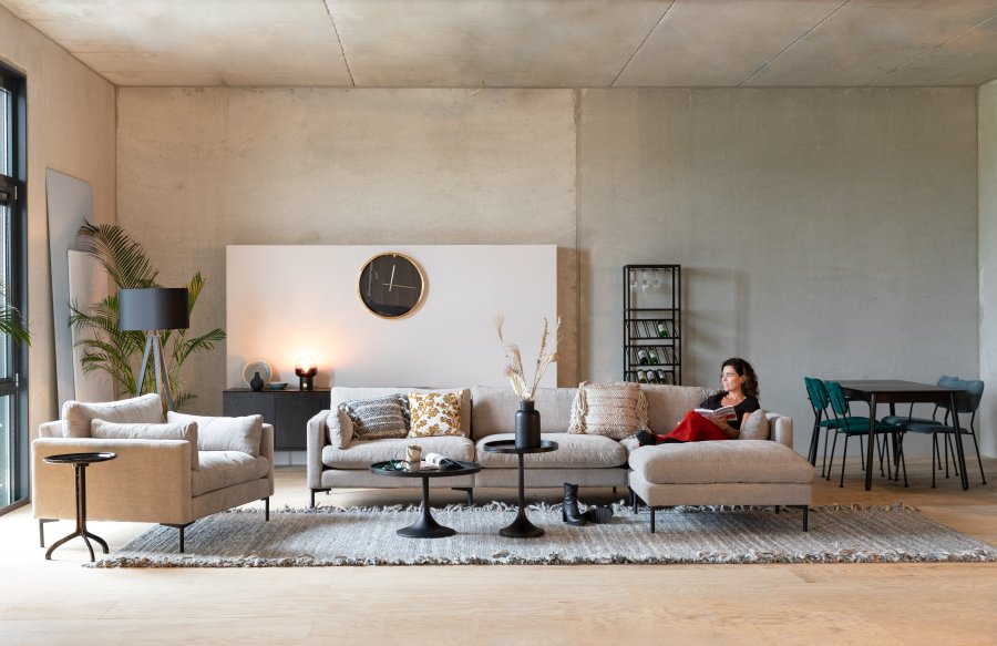 ZUIVER Summer 4,5-Sitzer-Sofa – Latte-Polyester und Stahl