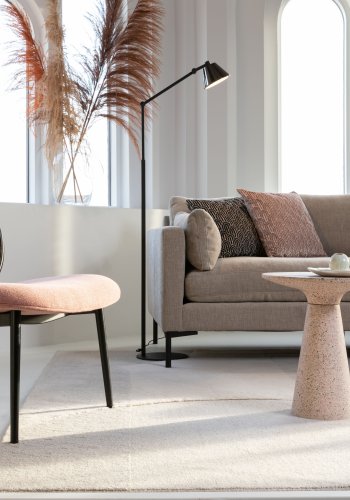 ZUIVER Summer 4,5-Sitzer-Sofa – Latte-Polyester und Stahl