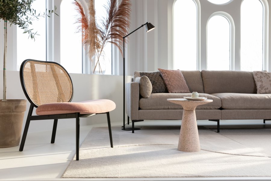 ZUIVER Summer 4,5-Sitzer-Sofa – Latte-Polyester und Stahl