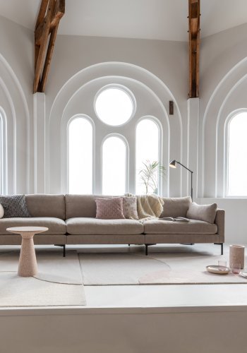 ZUIVER Summer 4,5-Sitzer-Sofa – Latte-Polyester und Stahl