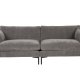 ZUIVER Sommer 3-seters sofa - antrasittgr polyester og stl