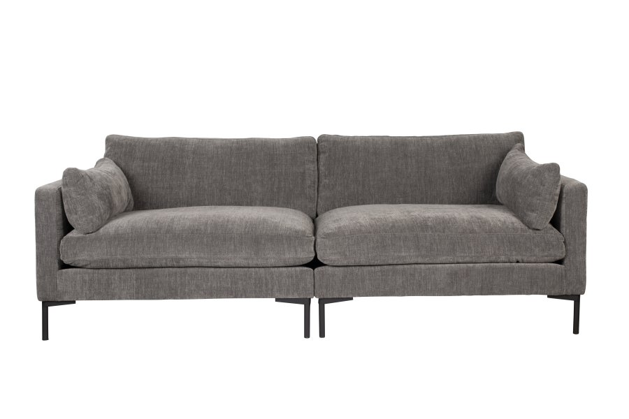 ZUIVER Sommer 3-seters sofa - antrasittgr polyester og stl