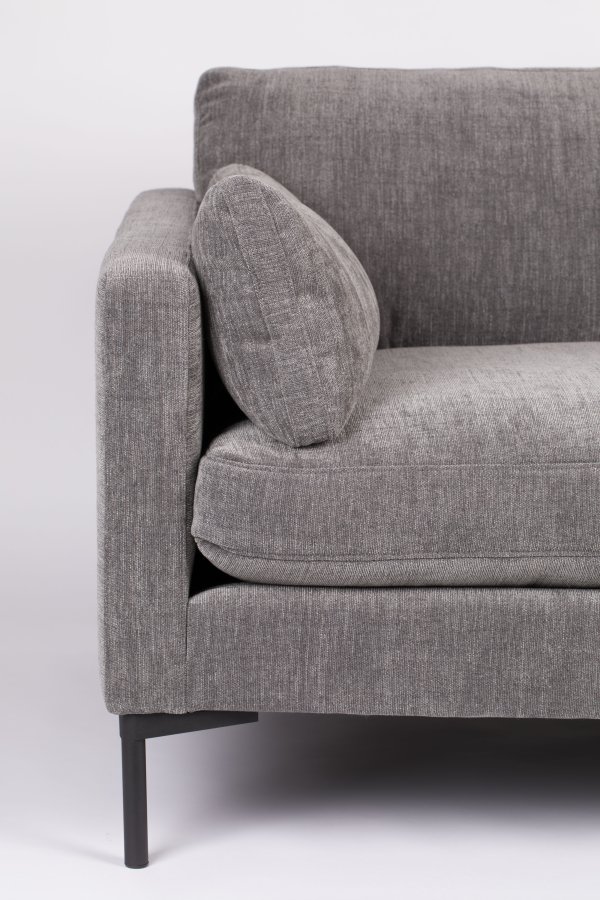 ZUIVER Sommer 3-seters sofa - antrasittgr polyester og stl
