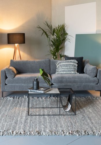 ZUIVER Sommer 3-seters sofa - antrasittgr polyester og stl