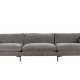 ZUIVER Sommer 4,5-seters sofa - antrasittgr polyester og stl