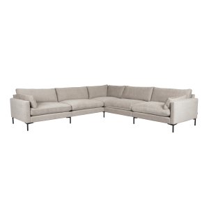 ZUIVER Sommer 7-personers hjrnesofa - latte polyester og stl