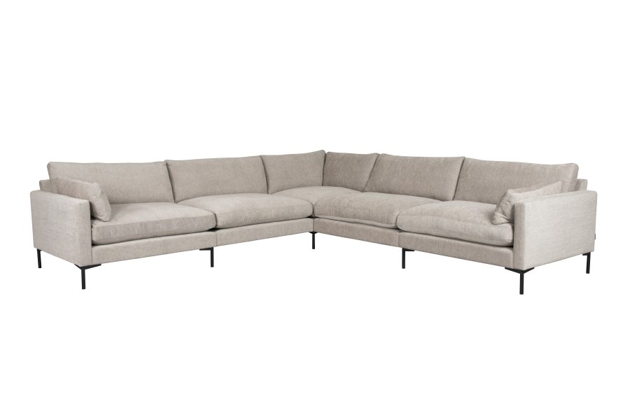 ZUIVER Sommer 7-seters hjrnesofa - lamell polyester og stl