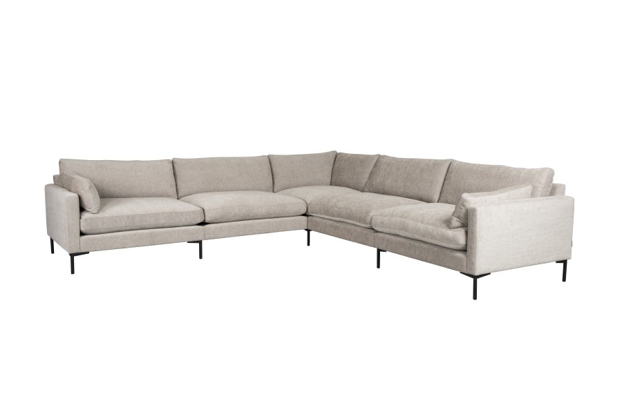 ZUIVER Sommer 7-seters hjrnesofa - lamell polyester og stl