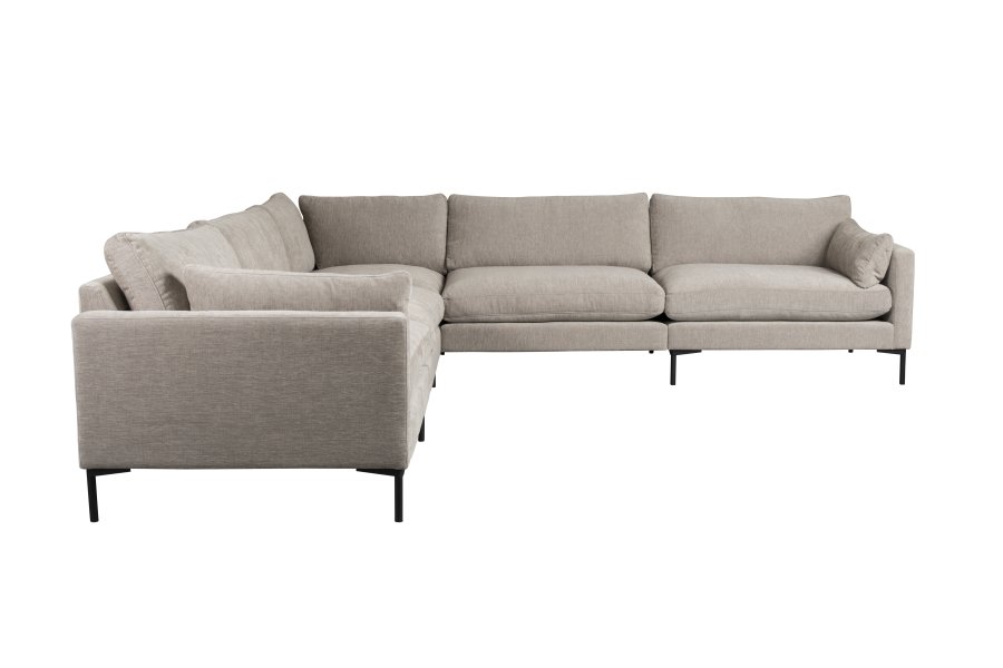 ZUIVER Sommer 7-seters hjrnesofa - lamell polyester og stl