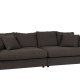 ZUIVER Sense 3 pers. sofa - espressostoff og svart polypropylen