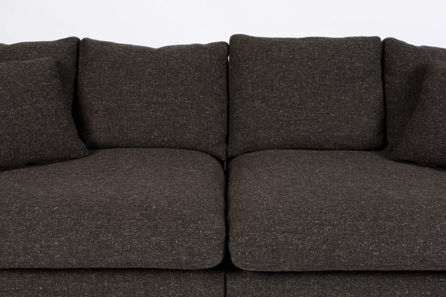ZUIVER Sense 3 pers. sofa - espressostoff og svart polypropylen