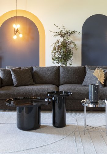 ZUIVER Sense 3 pers. sofa - espressostoff og svart polypropylen