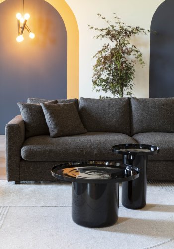 ZUIVER Sense 3 pers. sofa - espressostoff og svart polypropylen