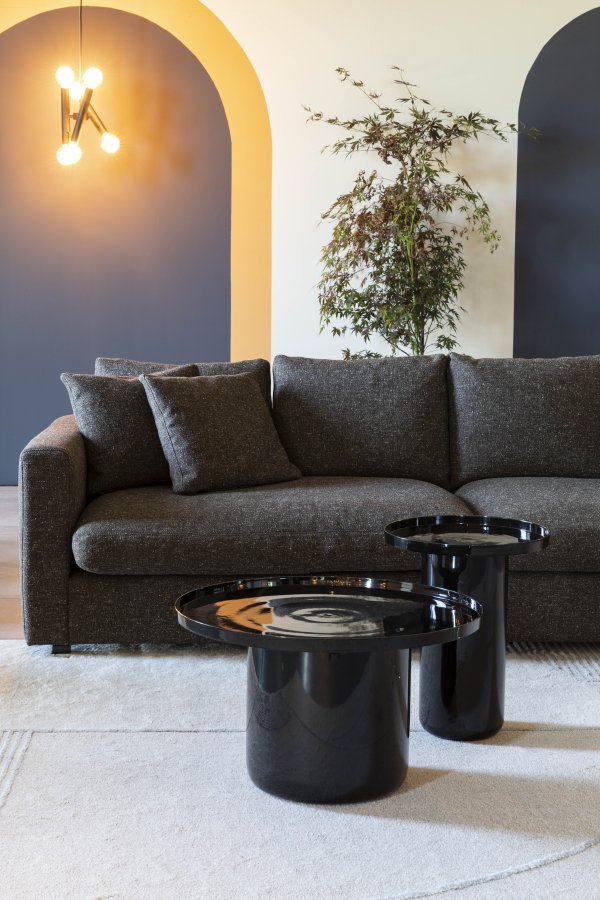 ZUIVER Sense 3 pers. sofa - espressostoff og svart polypropylen