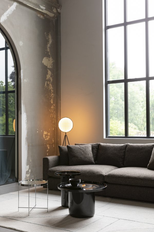 ZUIVER Sense 3 pers. sofa - espressostoff og svart polypropylen