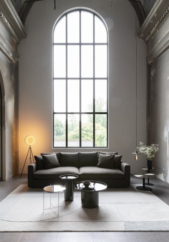 ZUIVER Sense 3 pers. sofa - espressostoff og svart polypropylen