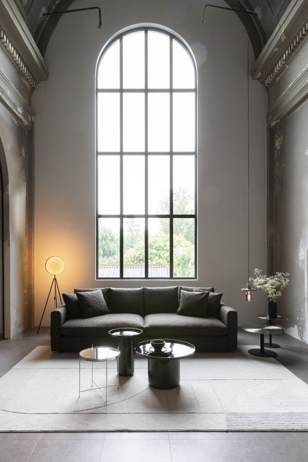 ZUIVER Sense 3 pers. sofa - espressostoff og svart polypropylen