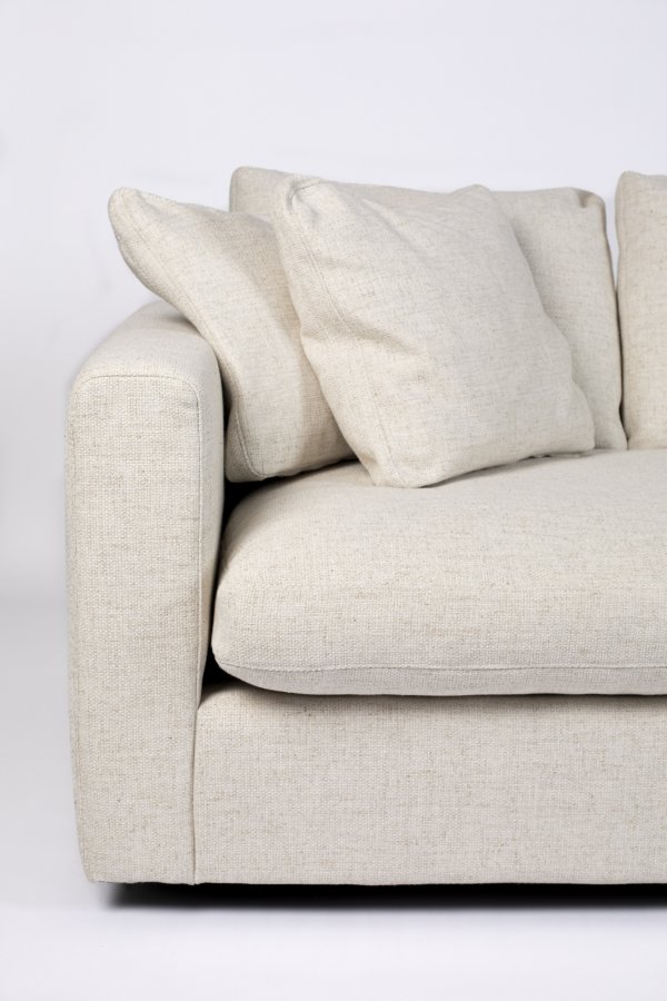 ZUIVER Sense 3-manns sofa - krem polyester og plast