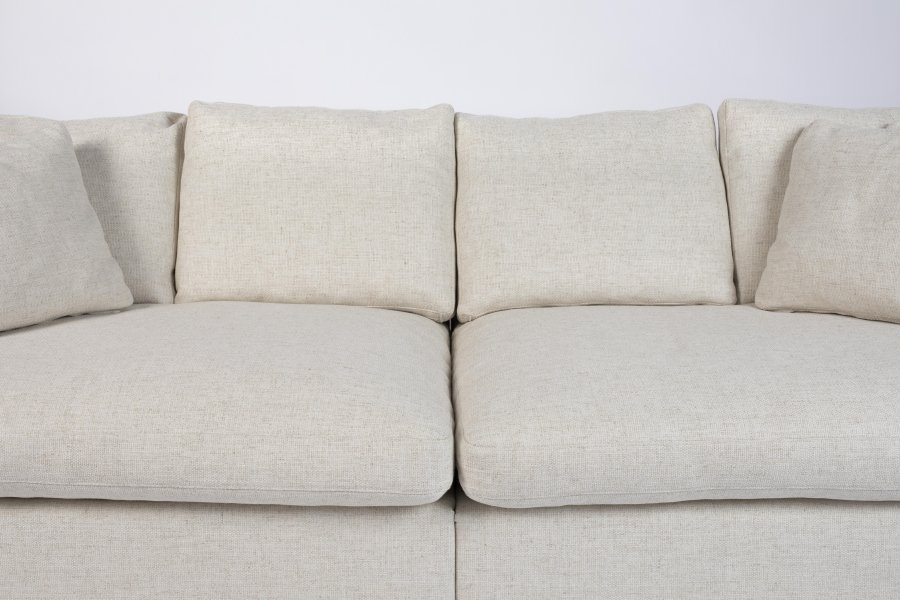 ZUIVER Sense 3-manns sofa - krem polyester og plast