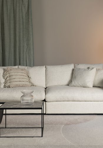 ZUIVER Sense 3-manns sofa - krem polyester og plast