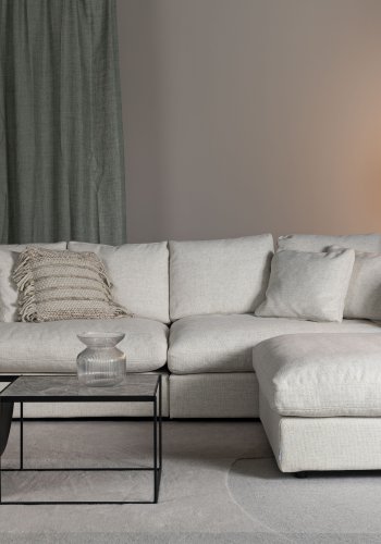 ZUIVER Sense 3-manns sofa - krem polyester og plast