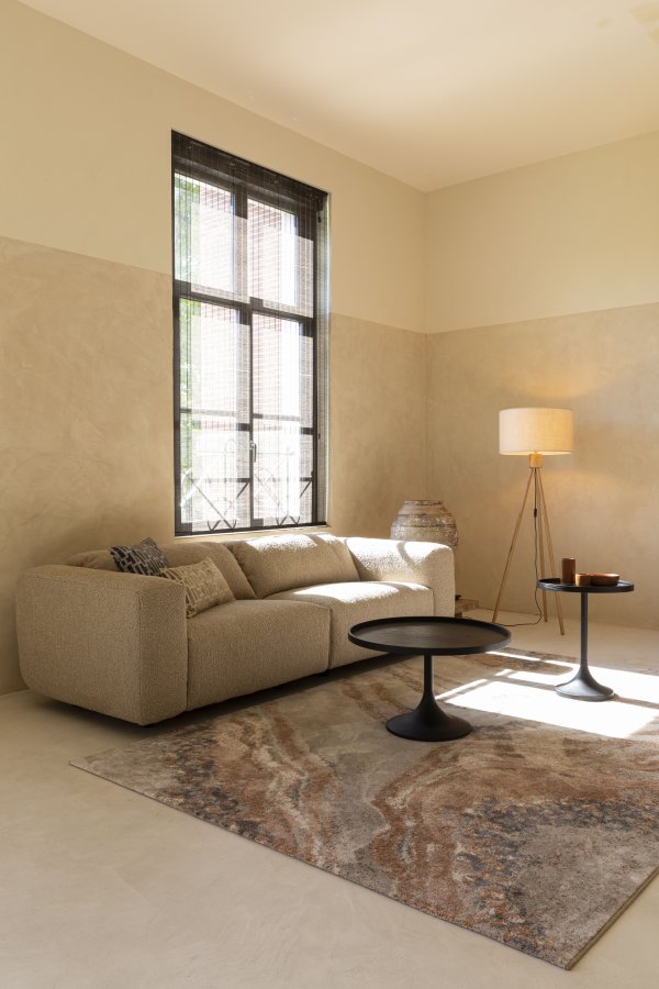 ZUIVER Wings 3-seters sofa - karamell polyester og tre