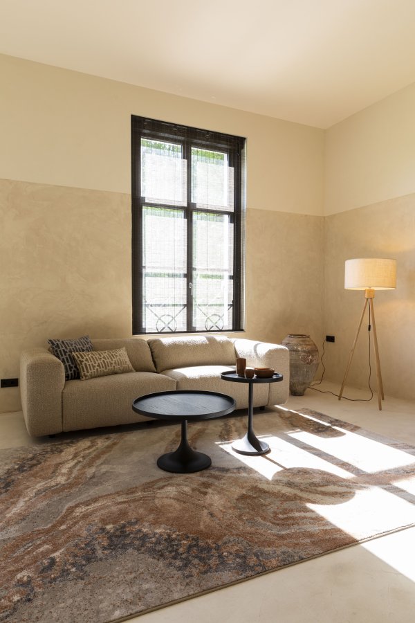 ZUIVER Wings 3-seters sofa - karamell polyester og tre