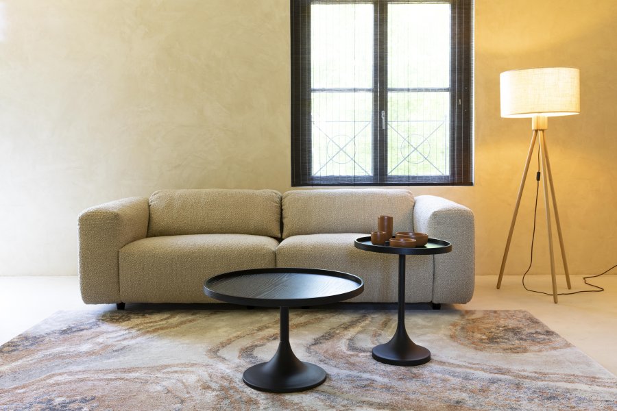 ZUIVER Wings 3-seters sofa - karamell polyester og tre