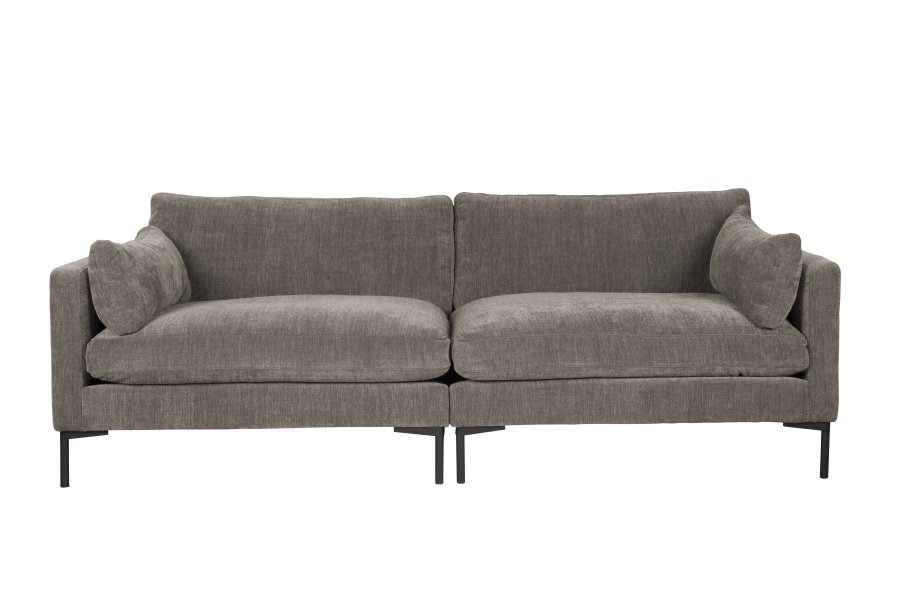 ZUIVER Sommer 3-seters sofa - kaffe polyester og stl