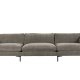 ZUIVER Sommer 4,5-manns sofa - kaffe polyester og stl