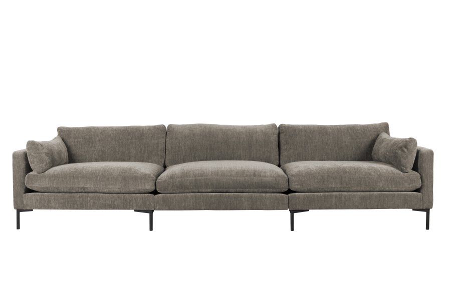ZUIVER Sommer 4,5-manns sofa - kaffe polyester og stl