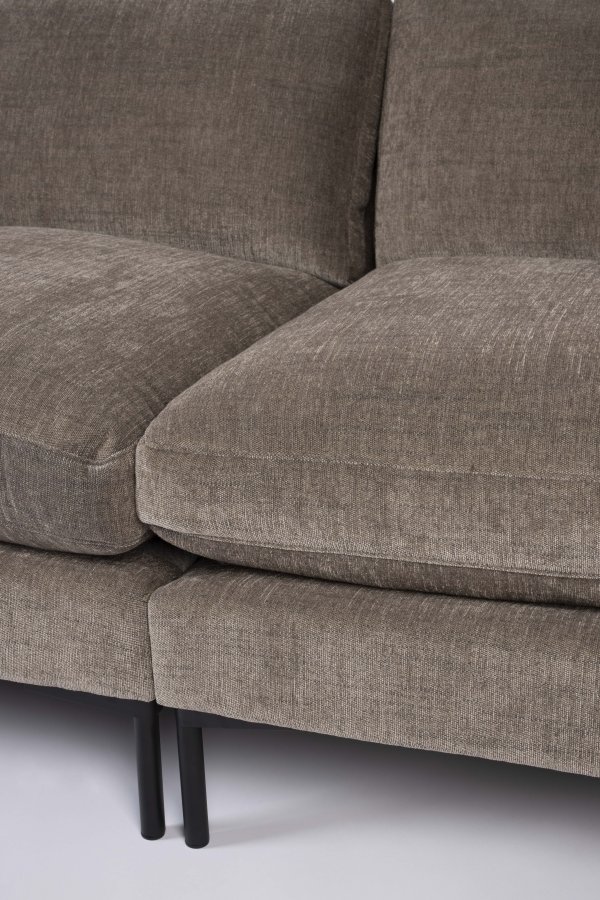 ZUIVER Sommer 4,5-manns sofa - kaffe polyester og stl