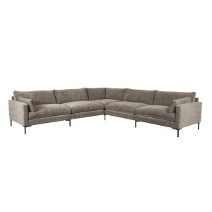 ZUIVER Sommer 7-personers hjrnesofa - coffee polyester og stl