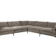 ZUIVER Sommer 7-manns hjrnesofa - kaffe polyester og stl