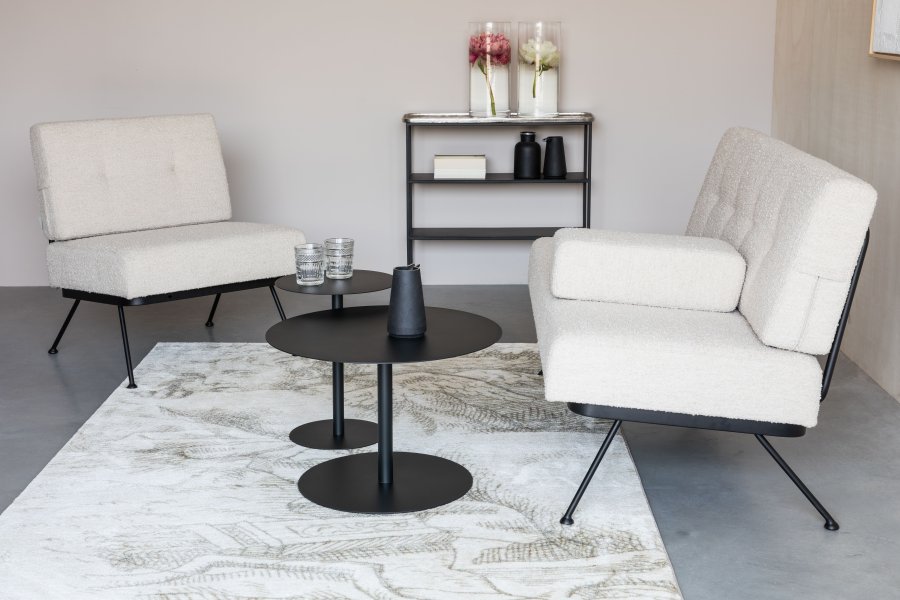 ZUIVER Bowie sofa - beige polyester og stl