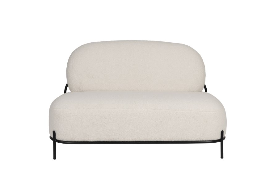 WHITE LABEL LIVING Polly sofa - elfenben teddystoff og strykejern