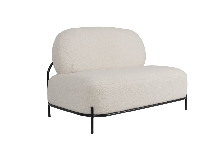 WHITE LABEL LIVING Polly sofa - elfenben teddystoff og strykejern