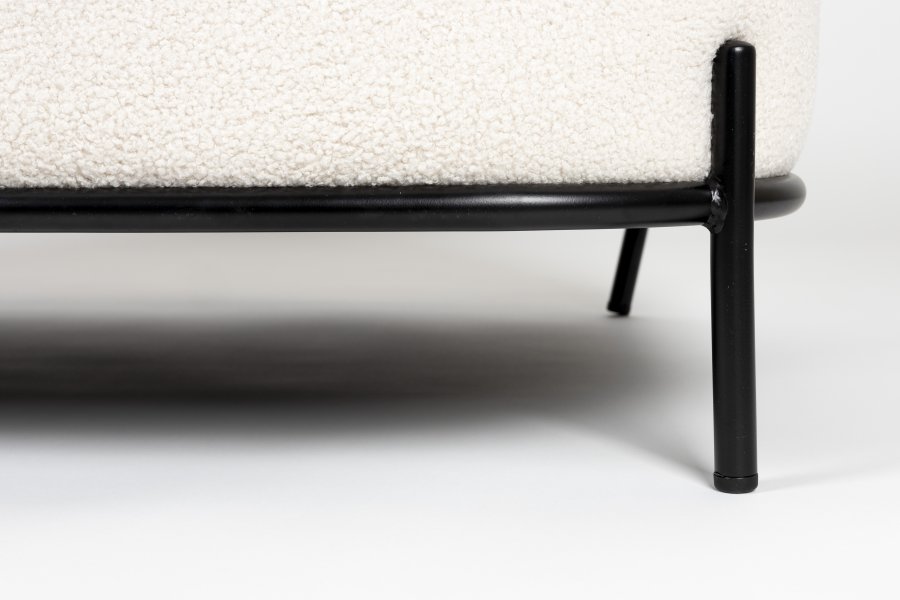 WHITE LABEL LIVING Polly sofa - elfenben teddystoff og strykejern