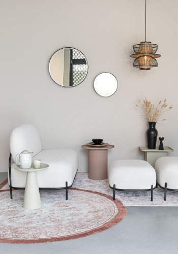 WHITE LABEL LIVING Polly sofa - elfenben teddystoff og strykejern