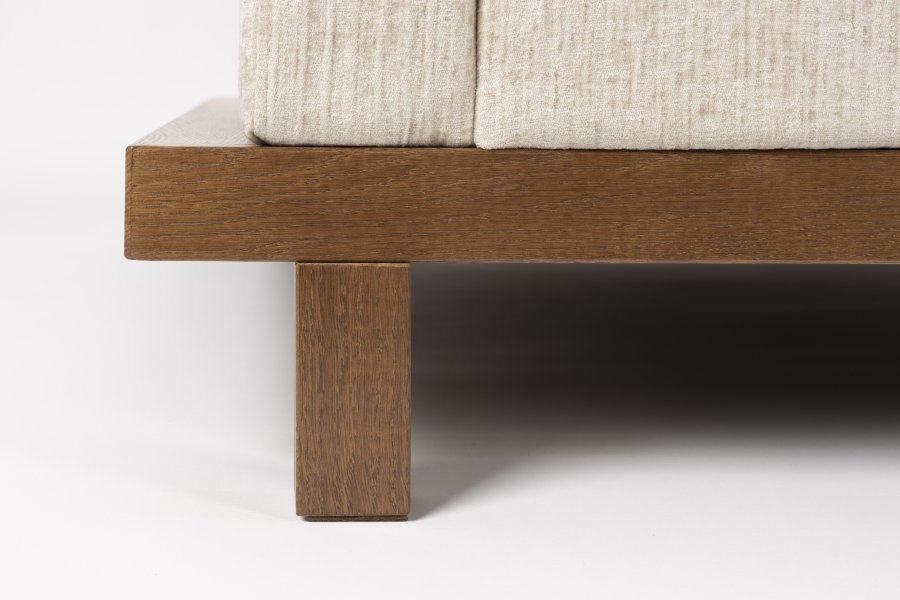 ZUIVER Blossom 3-seters sofa - ekte stoff og eik