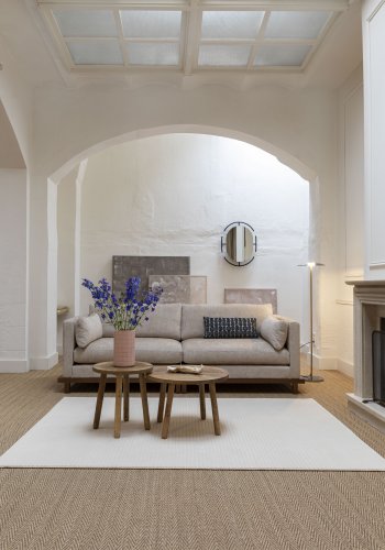 ZUIVER Blossom 3-seters sofa - ekte stoff og eik